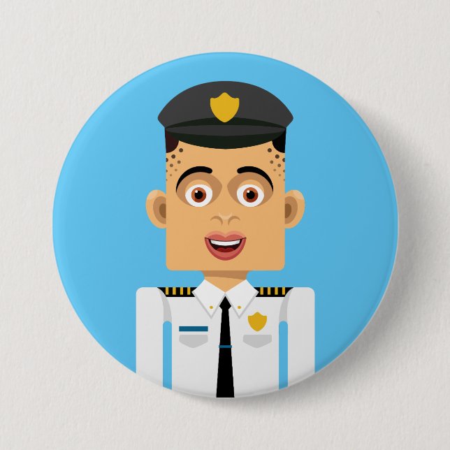 Pilot 7.5 Cm Round Badge (Front)