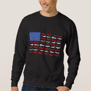 Pilot Aeroplane American Flag Plane Aviation Sweatshirt
