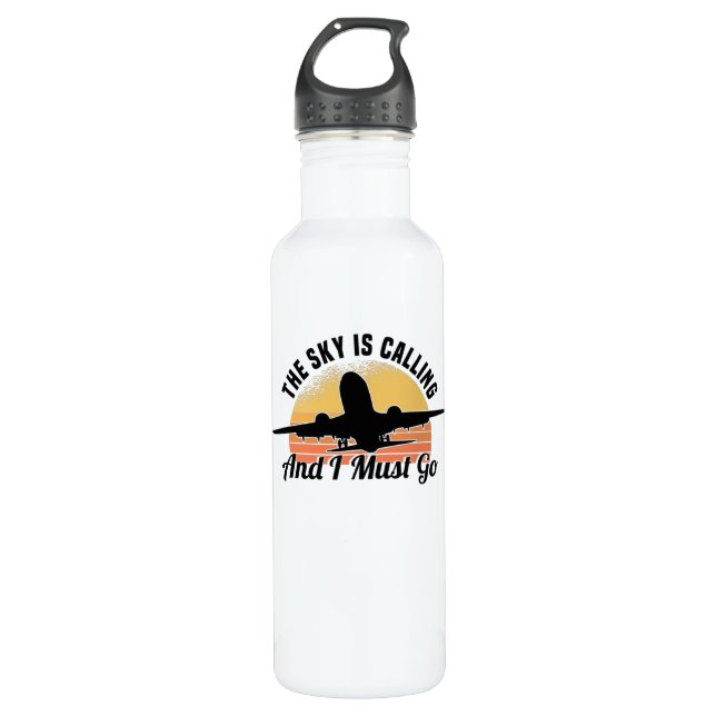 Pilot Aeroplane Engine Flyer Saying Hobbypilot 710 Ml Water Bottle (Front)