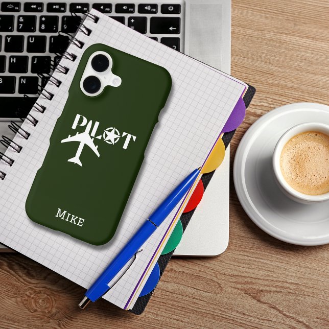 Pilot Aeroplane Green Military Simple Personalised (Creator Uploaded)