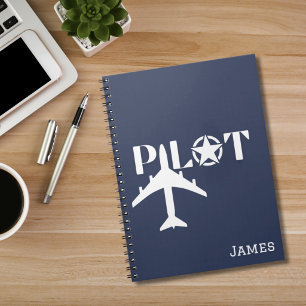 Pilot Aeroplane Military Aviation Star Personalise Notebook