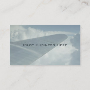 Pilot Aeroplane Plane Wing in Clouds Flying Above Business Card