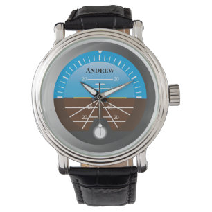 Pilot Aircraft Cockpit Attitude Indicator Watch
