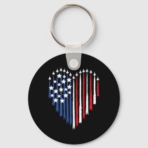 Pilot Airplane American Flag Plane Aviation Valent Key Ring