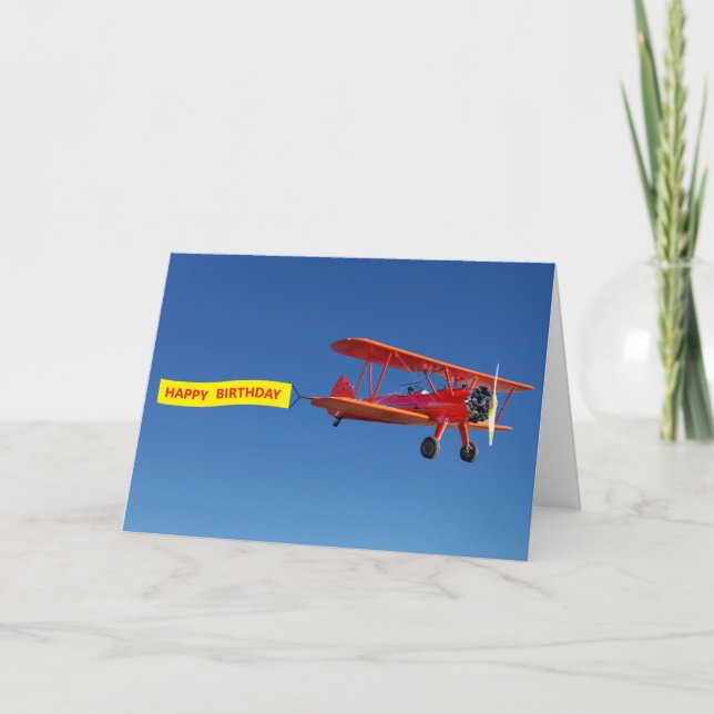 PILOT AIRPLANE BIRTHDAY CARD (Front)
