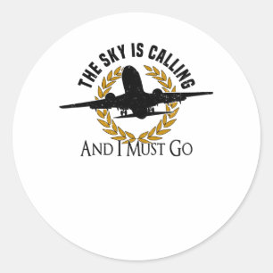 Pilot Airplane Engine Flyer Saying Hobbypilot Classic Round Sticker