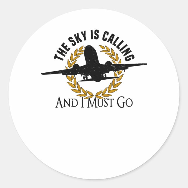 Pilot Airplane Engine Flyer Saying Hobbypilot Classic Round Sticker (Front)