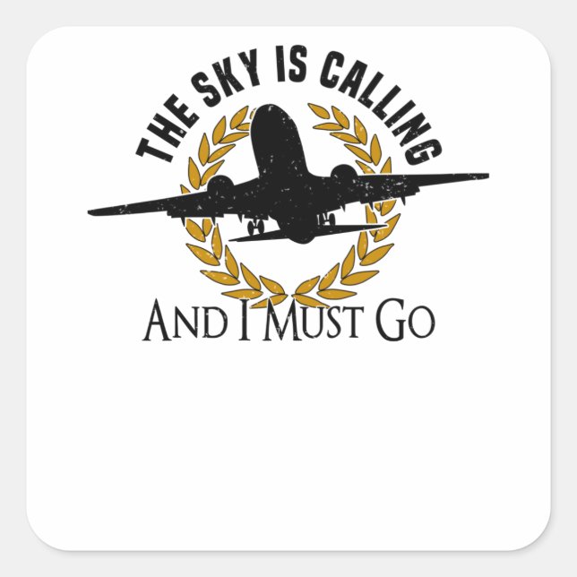 Pilot Airplane Engine Flyer Saying Hobbypilot Square Sticker (Front)