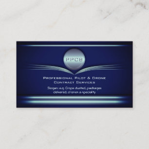 Pilot and Drone Service - Art Deco Metal Style Business Card