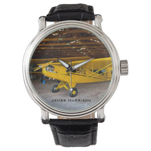 Pilot Aviation Aeroplane Photo Custom Name Aviator Watch