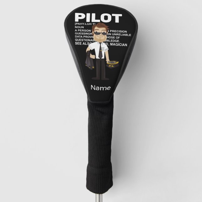 Pilot Aviation Industry Golfer at golf ball   Golf Head Cover (Front)