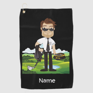 Pilot Aviation Industry Golfer at golf ball  Golf Towel