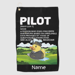 Pilot Aviation Industry Golfer at golf ball   Golf Towel