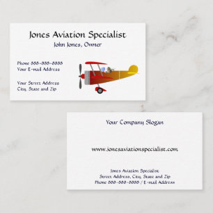 Pilot Aviation Single Engine Plane Business Card