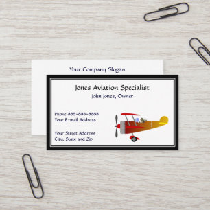 Pilot Aviation Single Engine Plane Business Card