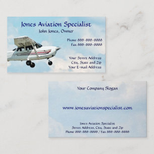 Pilot Aviation Single Engine Plane Business Card