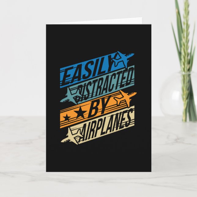 Pilot Aviator Funny - Distracted by Aeroplanes Card (Front)