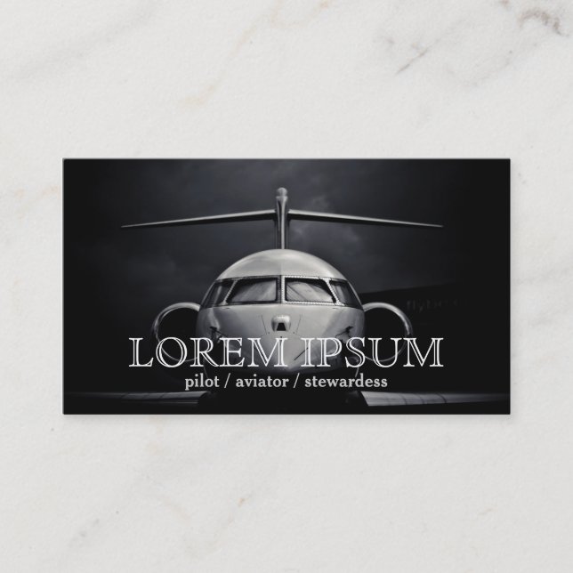 Pilot Aviator Stewardess Plane Sky Air Post Port Business Card (Front)