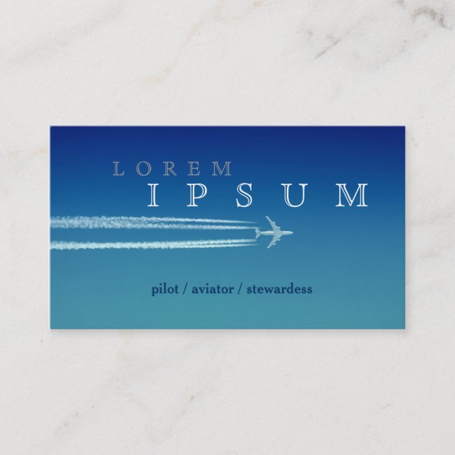 Pilot Aviator Stewardess Plane Sky Fly Air Post Business Card (Front)