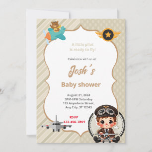 Pilot Baby Shower  Invitation