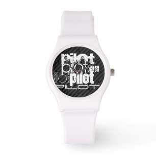 Pilot; Black & Dark Grey Stripes Watch