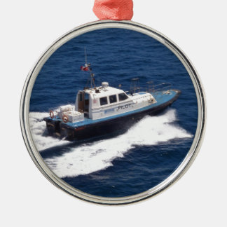 Pilot Boat At Speed Metal Tree Decoration