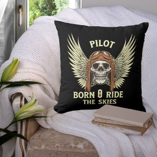 Pilot Born To Ride Skies, Cool Aviation Pilot Cushion