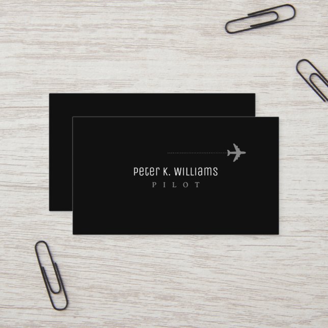 Pilot business card with an aeroplane (Front/Back In Situ)