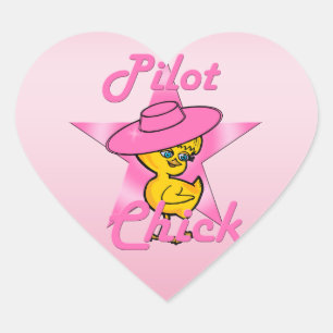 Pilot Chick #8 Heart Sticker