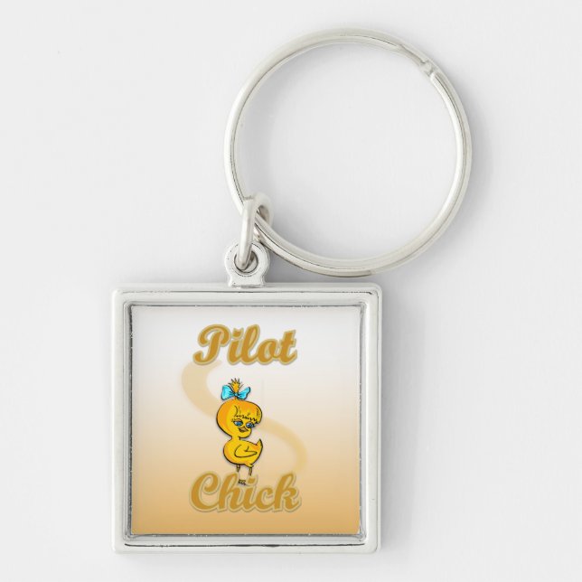 Pilot Chick Key Ring (Front)