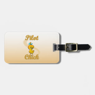 Pilot Chick Luggage Tag