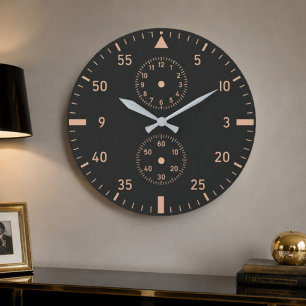  Pilot Chronograph Modern Aviation Instrument  Large Clock