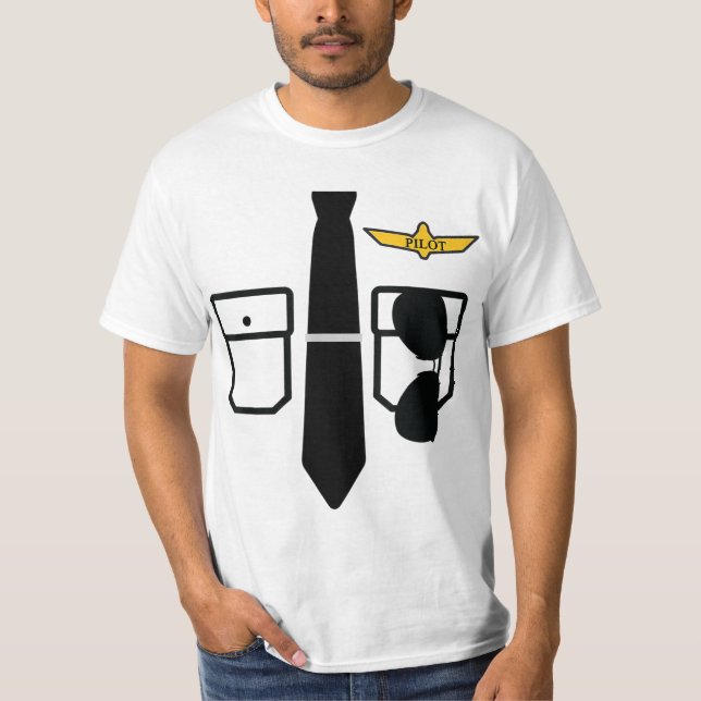 Pilot Costume Funny Halloween Aeroplane pilot T-Shirt (Front)