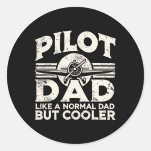 Pilot Dad Aeroplane Classic Round Sticker