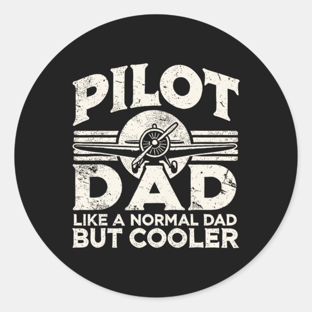 Pilot Dad Aeroplane  Classic Round Sticker (Front)