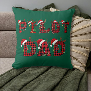 Pilot Dad Christmas Letters Lights Ornaments Funny Cushion