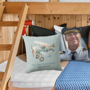 Pilot Dad Photo Hug This Until I Land Personalised Cushion