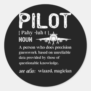 Pilot Definition Who Lover Aeroplane Classic Round Sticker