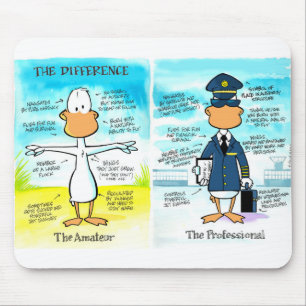 Pilot Differences Aviation Cartoon Mouse Pad