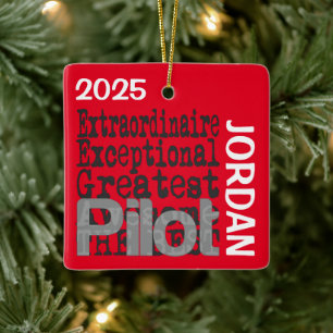 Pilot Extraordinaire CUSTOM Ceramic Ornament