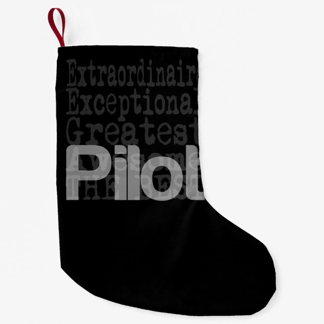 Pilot Extraordinaire Small Christmas Stocking (Front)