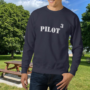 Pilot Family of 3 Cool Minimalist Aviation Sweatshirt