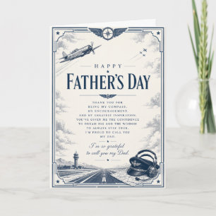 Pilot Father's Day Card for Dad Aviation Theme