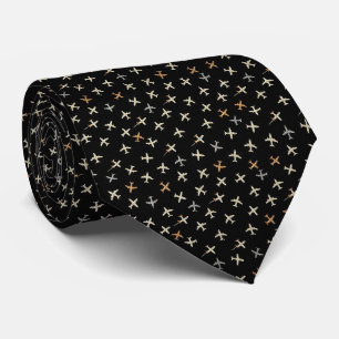 Pilot Faux Silk Micro Aeroplane Designer Style Tie