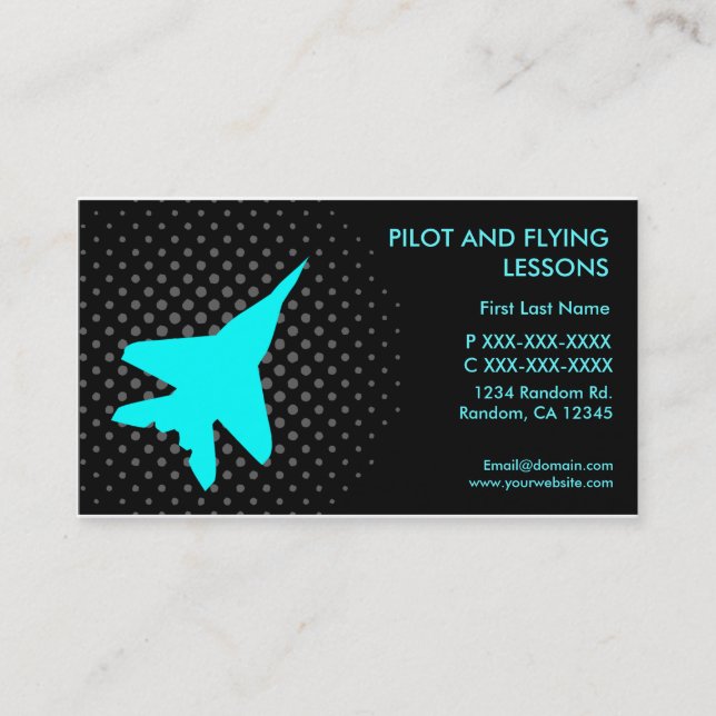 Pilot flying lessons custom business cards (Front)
