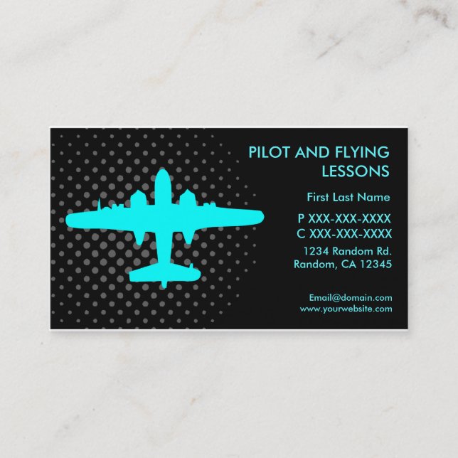 Pilot flying lessons custom business cards (Front)