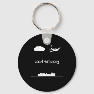 Pilot Flying This Is Me Social Distancing Gift Key Ring