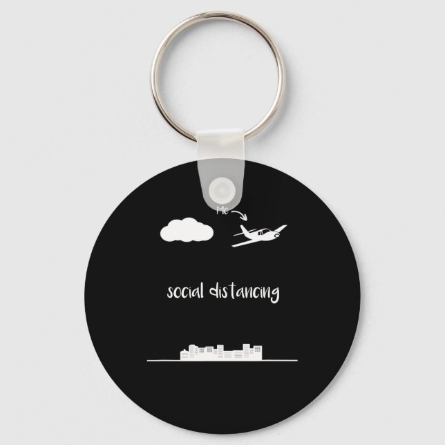 Pilot Flying This Is Me Social Distancing Gift Key Ring (Front)