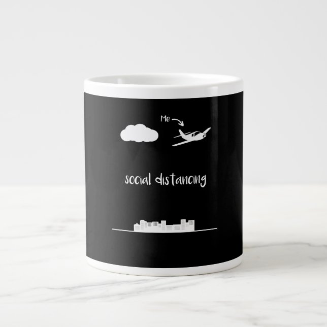 Pilot Flying This Is Me Social Distancing Gift Large Coffee Mug (Front)