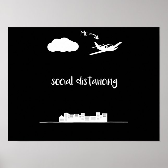 Pilot Flying This Is Me Social Distancing Gift Poster (Front)